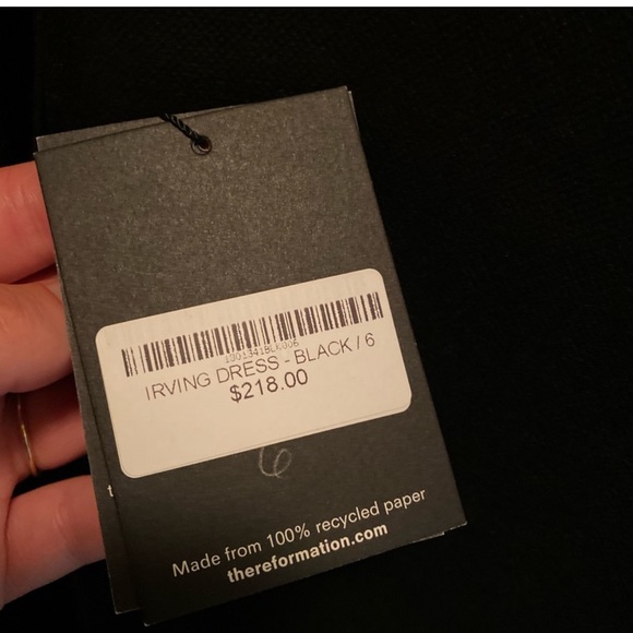 NWT Reformation || Black Irving Velvet Midi Dress - Picture 6 of 6